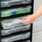 IRIS USA 6 Drawer 12" x 12" Scrapbook Rolling Storage Cart with Organizer Top and 6 Clear Cases, Black/White